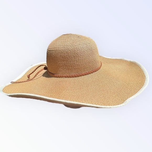 🌻Big Fun Wide Brim Floppy Hat {Outdoors Beach Pool Summer} 56-58 cm EUC - Picture 5 of 12